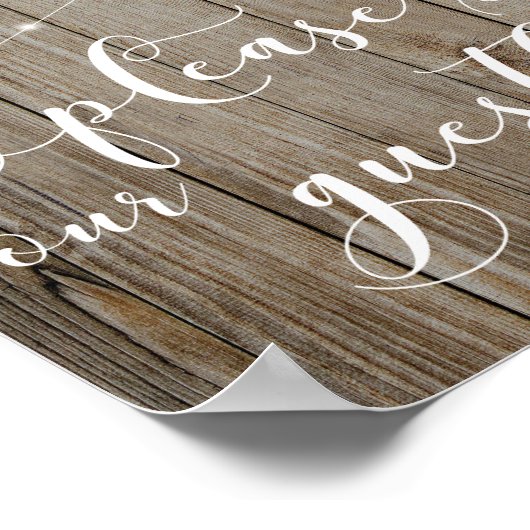 Wetterlichter aus Holz unterschreiben unser Gästeb Poster (Ecke)