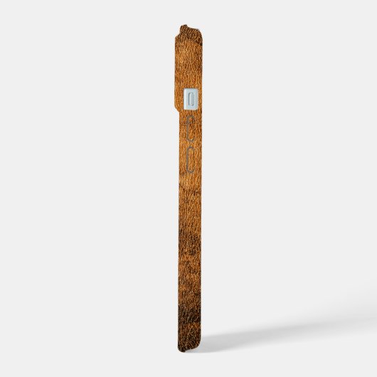 Wetterphänomene für Leder iPhone 15 Hülle (Linke Seite)