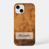 Wetterphänomene für Leder iPhone 15 Hülle (Rückseite)