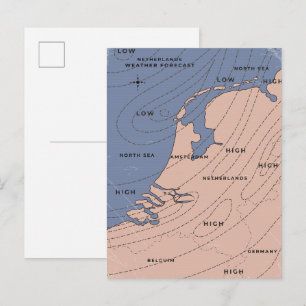 Wetterprognose der Niederlande Einladungspostkarte