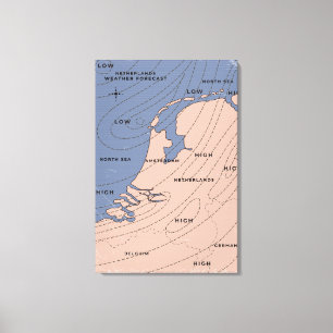 Wetterprognose der Niederlande Leinwanddruck