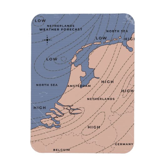Wetterprognose der Niederlande Magnet (Vertikal)