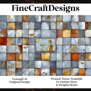 Wetterrust Patina Mosaic Tiles H6 Decoupage Seidenpapier