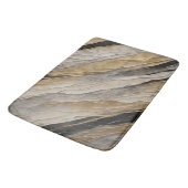 Wetterschwarz und goldener Streifen Badematte (Schrägansicht)