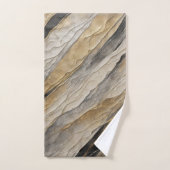 Wetterschwarz und goldener Streifen Badhandtuch Set (Handtuch)