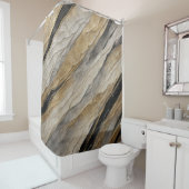 Wetterschwarz und goldener Streifen Duschvorhang (Beispiel)
