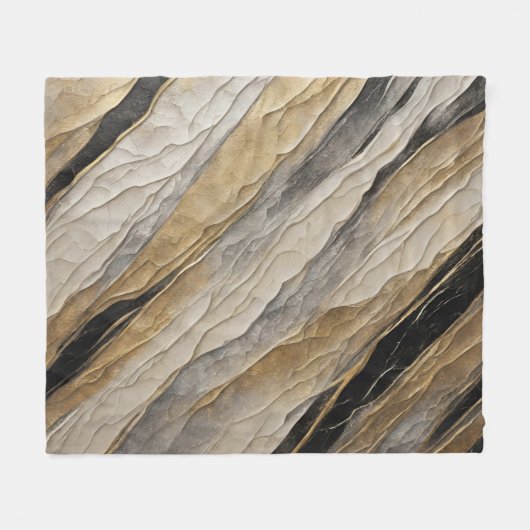 Wetterschwarz und goldener Streifen Fleecedecke (Vorderseite (Horizontal))