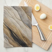 Wetterschwarz und goldener Streifen Geschirrtuch (Viertel Falte)