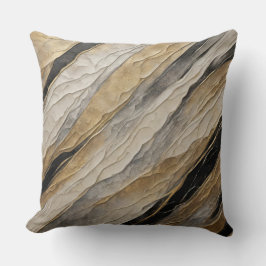 Wetterschwarz und goldener Streifen Kissen