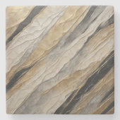 Wetterschwarz und goldener Streifen Steinuntersetzer (Vorderseite)