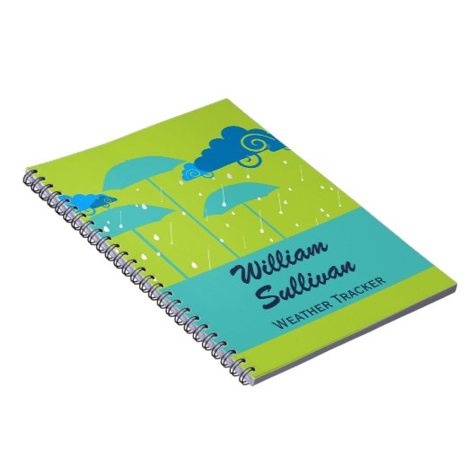 Wettertracker Green Blue Notizblock (Rechte Seite)