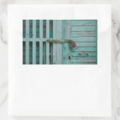 Wettertürkisfarbene Tür Rechteckiger Aufkleber (Tasche)