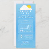 Wettervorhersage App Neutral Baby Shower Einladung (Vorderseite)