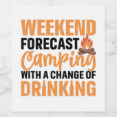 Wettervorhersage für das sonnige Camping Weinetikett (Einzelnes Label)