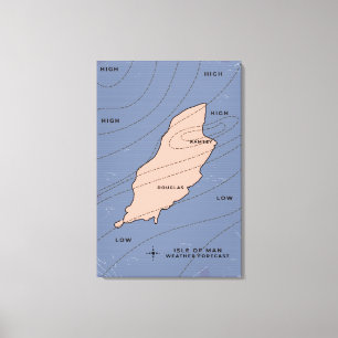 Wettervorhersage für die Isle of Man Leinwanddruck