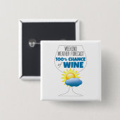 Wettervorhersage Sonntag 100% Chance Wein Button (Vorne & Hinten)
