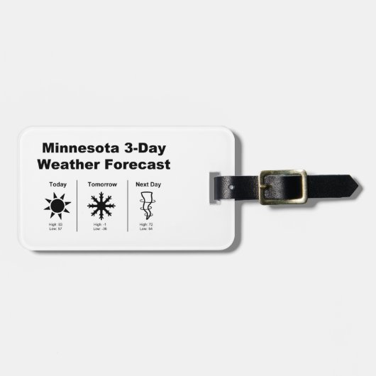 Wettervorhersage von Minnesota Gepäckanhänger (Vorderseite horizontal)