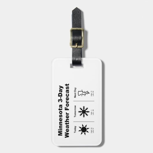 Wettervorhersage von Minnesota Gepäckanhänger (Vorderseite vertikal)