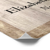 Wetterwohnung Holz & Licht Hochzeit Begrüßungszeic Poster (Ecke)