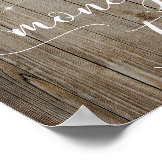 Wetterwohnung Holz und Lichter Hochzeitszettel Poster (Ecke)