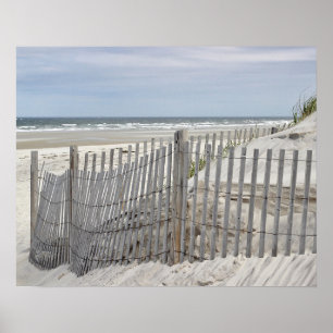 Wetterzaun und Strand Poster