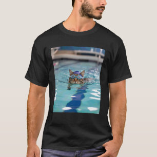 Wettkampf-Schwimmteam lustige Kätzchen Schwimmen T-Shirt