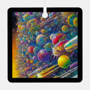 Wettlauf ins All Quadratisches Metall-Ornament Ornament Aus Metall