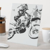 Wettlauf zu gewinnen - Motocross-Renner Sockelschild (In Situ)