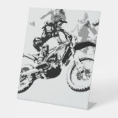 Wettlauf zu gewinnen - Motocross-Renner Sockelschild (Vorderseite)