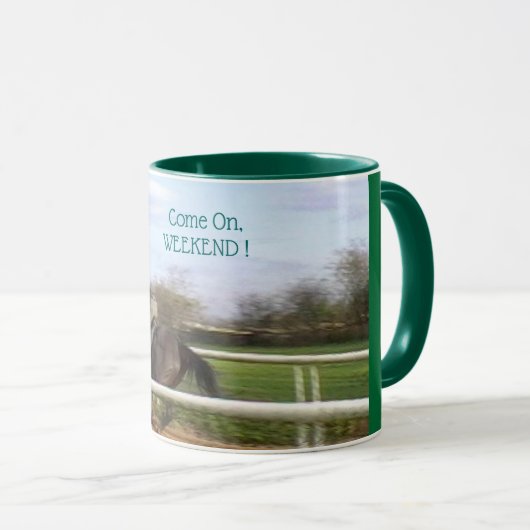 Wettlauf zum Wochenende Tasse (VorderseiteRechts)