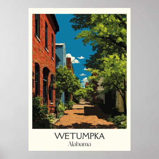 Wetumpka Alabama Historic Downtown Poster (Vorne)