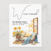 Weve bewegte neue Adresse Wasserfarbenbewegung Ankündigungspostkarte (Vorderseite)