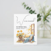 Weve bewegte neue Adresse Wasserfarbenbewegung Ankündigungspostkarte (Stehend Vorderseite)