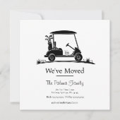 We've Moved Black Silhouette Golf Cart Ankündigung (Vorderseite)
