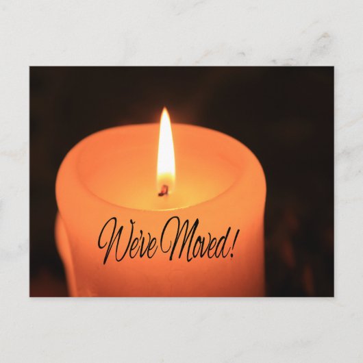 We've Moved! Burning candles christmas Postkarte (Vorderseite)