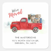 Weve Moved Change of Address Moving Quadratischer Aufkleber (Vorderseite)