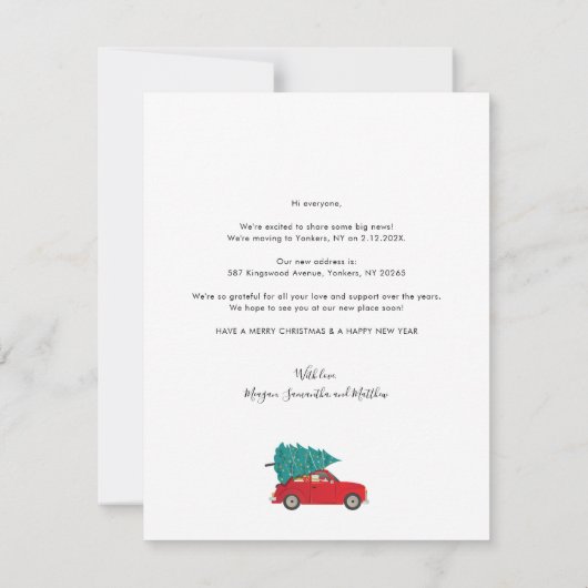 We've Moved Christmas Holiday Moving Ankündigung (Rückseite)