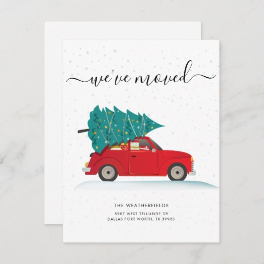 We've Moved Christmas Holiday Moving Ankündigung (Vorne/Hinten)
