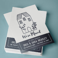 We've Moved Doodle House New Address  Card