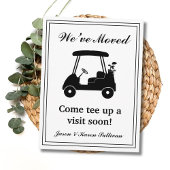 We've Moved Elegant Golf Cart Silhouette New Home Postkarte