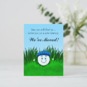 We've Moved Funny Golf Ball in Rough Personalized Postkarte (Stehend Vorderseite)