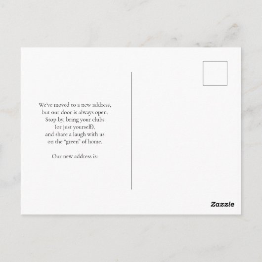 We've Moved Funny Golf Ball in Rough Personalized Postkarte (Rückseite)