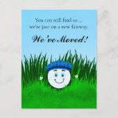We've Moved Funny Golf Ball in Rough Personalized Postkarte (Vorderseite)