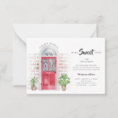 Weve Moved Gingham Red Door Moving Ankündigung (Vorderseite)