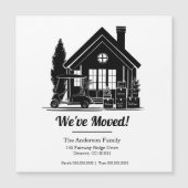 We've Moved! Golf Cart Parked at House Silhouette Magnetkarte (Vorderseite)