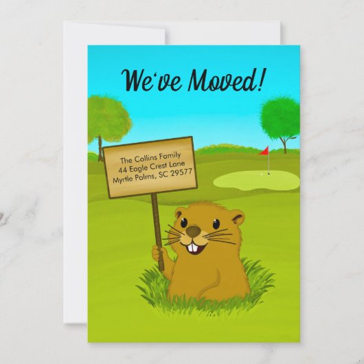 We've Moved Gopher on Golf Course Announcement Ankündigung (Vorderseite)