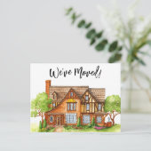 Weve Moved Hütte Bewegende Ankündigung Postkarte (Stehend Vorderseite)