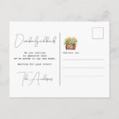 Weve Moved New Address Couch Wasserfarbe Bewegung Ankündigungspostkarte (Rückseite)