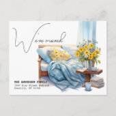 Weve Moved New Address Couch Wasserfarbe Bewegung Ankündigungspostkarte (Vorderseite)