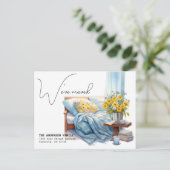 Weve Moved New Address Couch Wasserfarbe Bewegung Ankündigungspostkarte (Stehend Vorderseite)